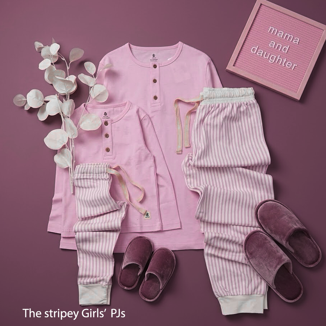 The Stripey in Pink Fall Adult PJs ONLY