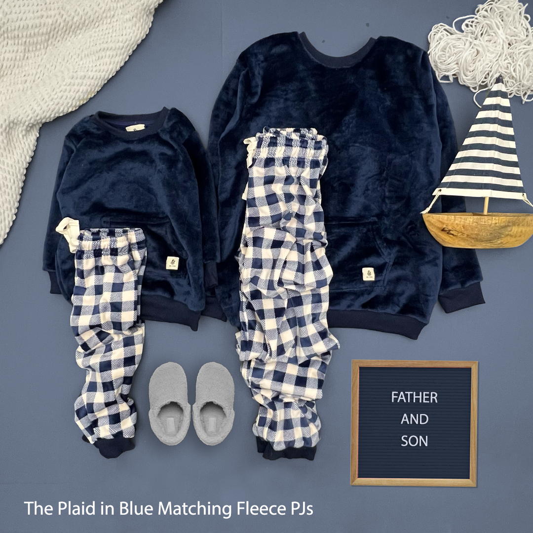 The Plaid In Blue Boys Fleece PJs
