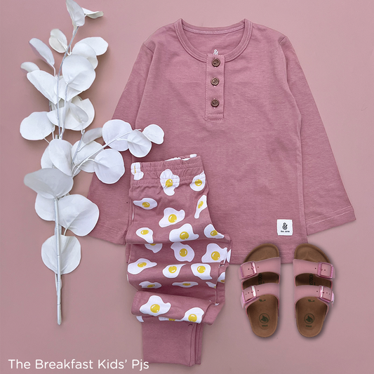 The Breakfast Kids' PJs in Tango Pink