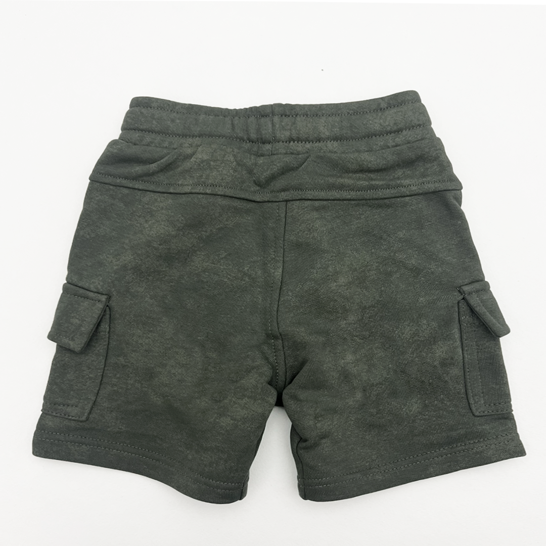Olive Acid Washed Cargo Kids’ Shorts