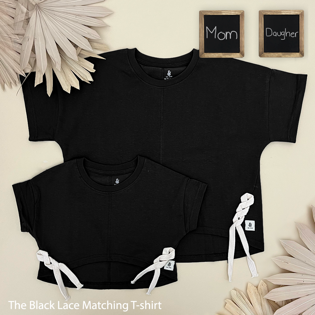 The Side Lace in Black T-shirt ONLY For Girls