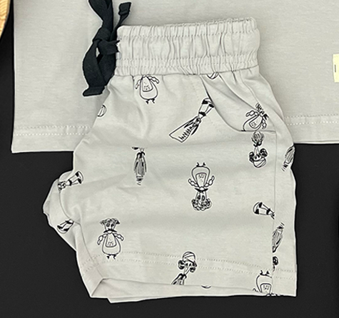 El Leila El Kebira Shorts in Gray For Boys