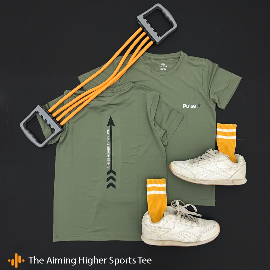 Aiming Higher in Olive Sports Tee