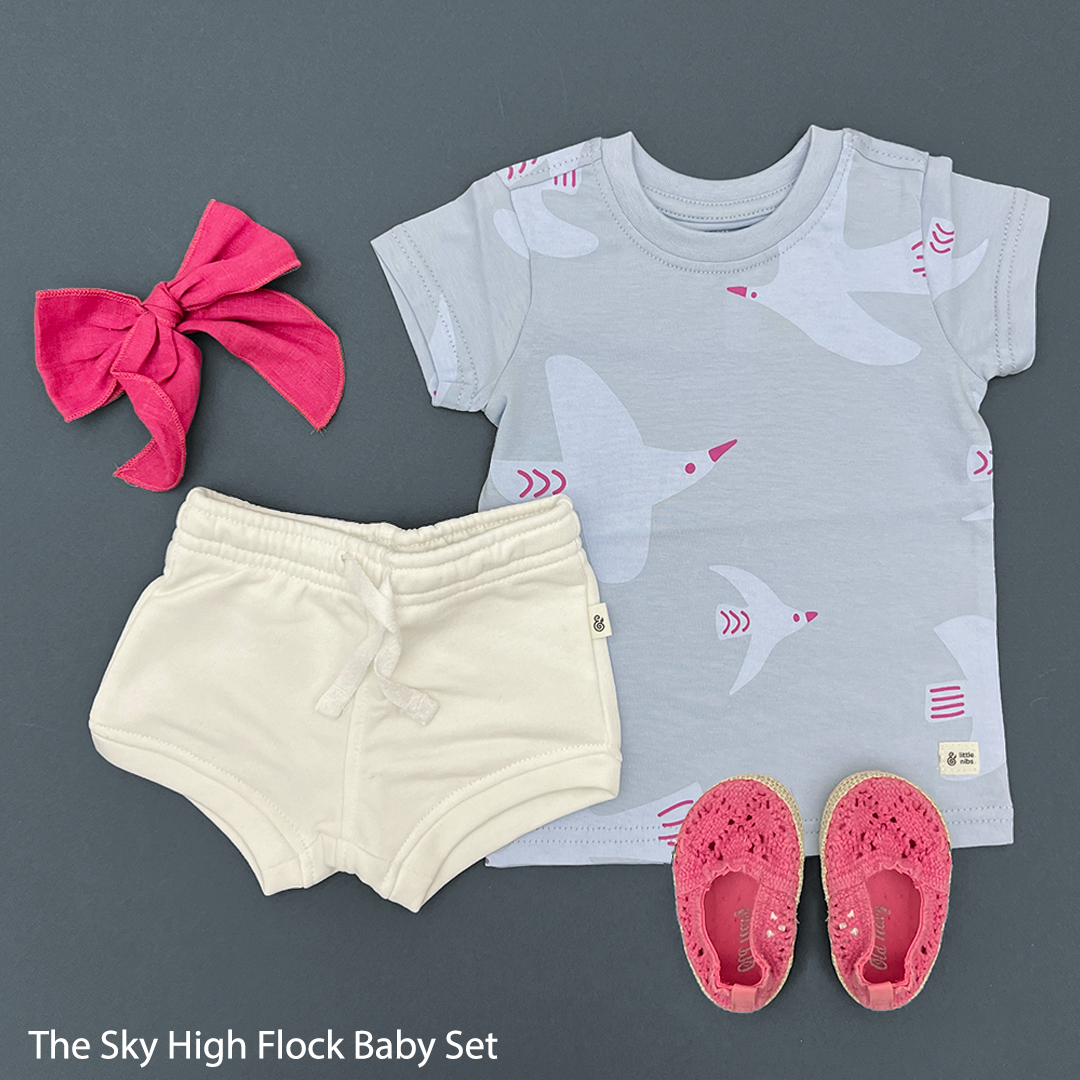 The Sky High Flock Set For Baby Girls (T-Shirt and Shorts ONLY)