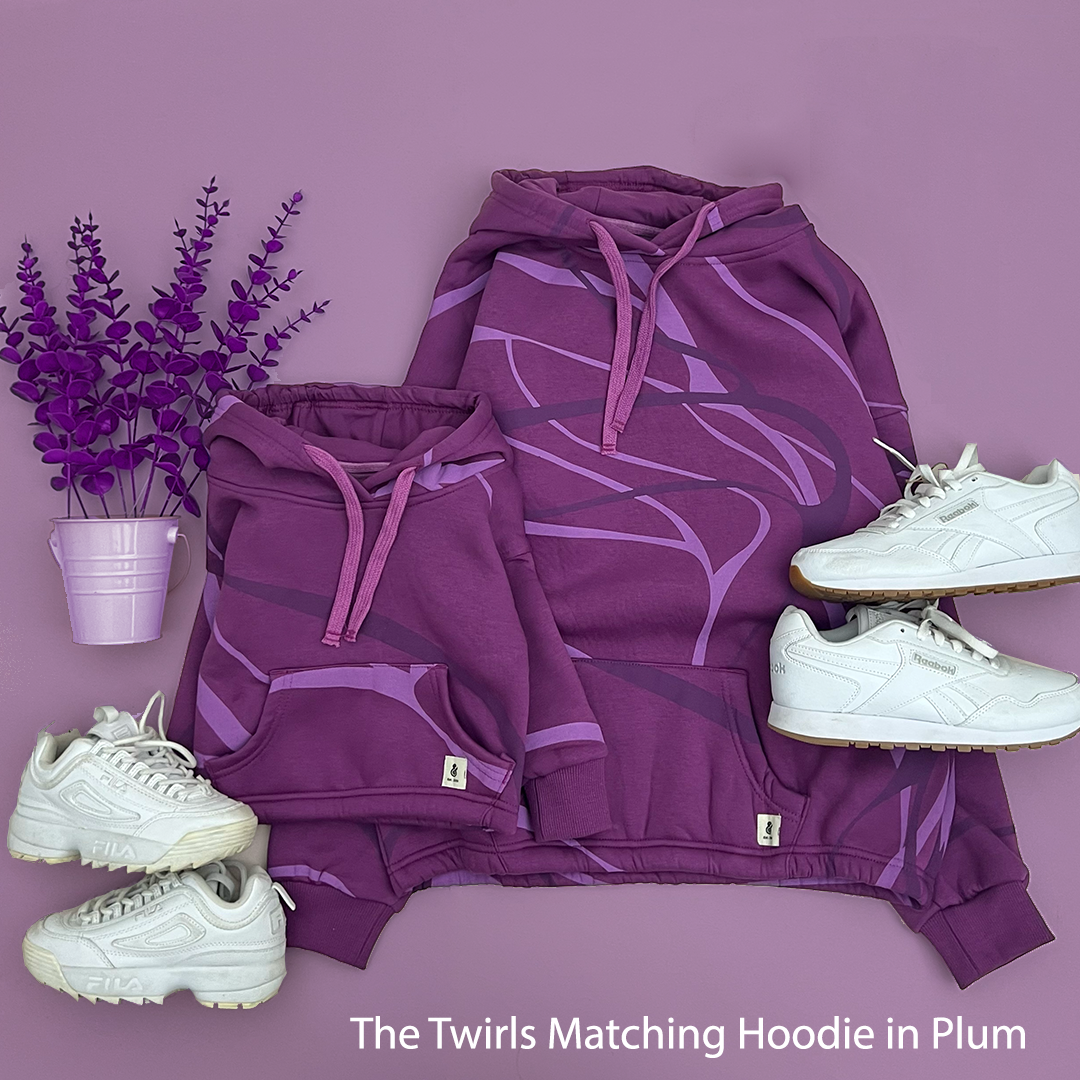 The Twirls in Plum Women Hoodie (HOODIE ONLY)