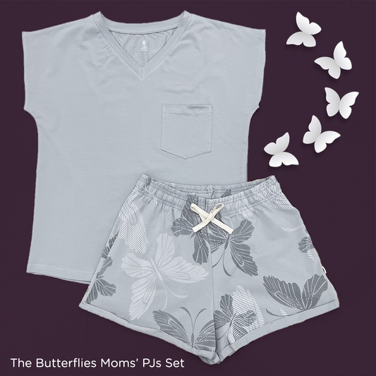 Butterflies Women PJs in Gray