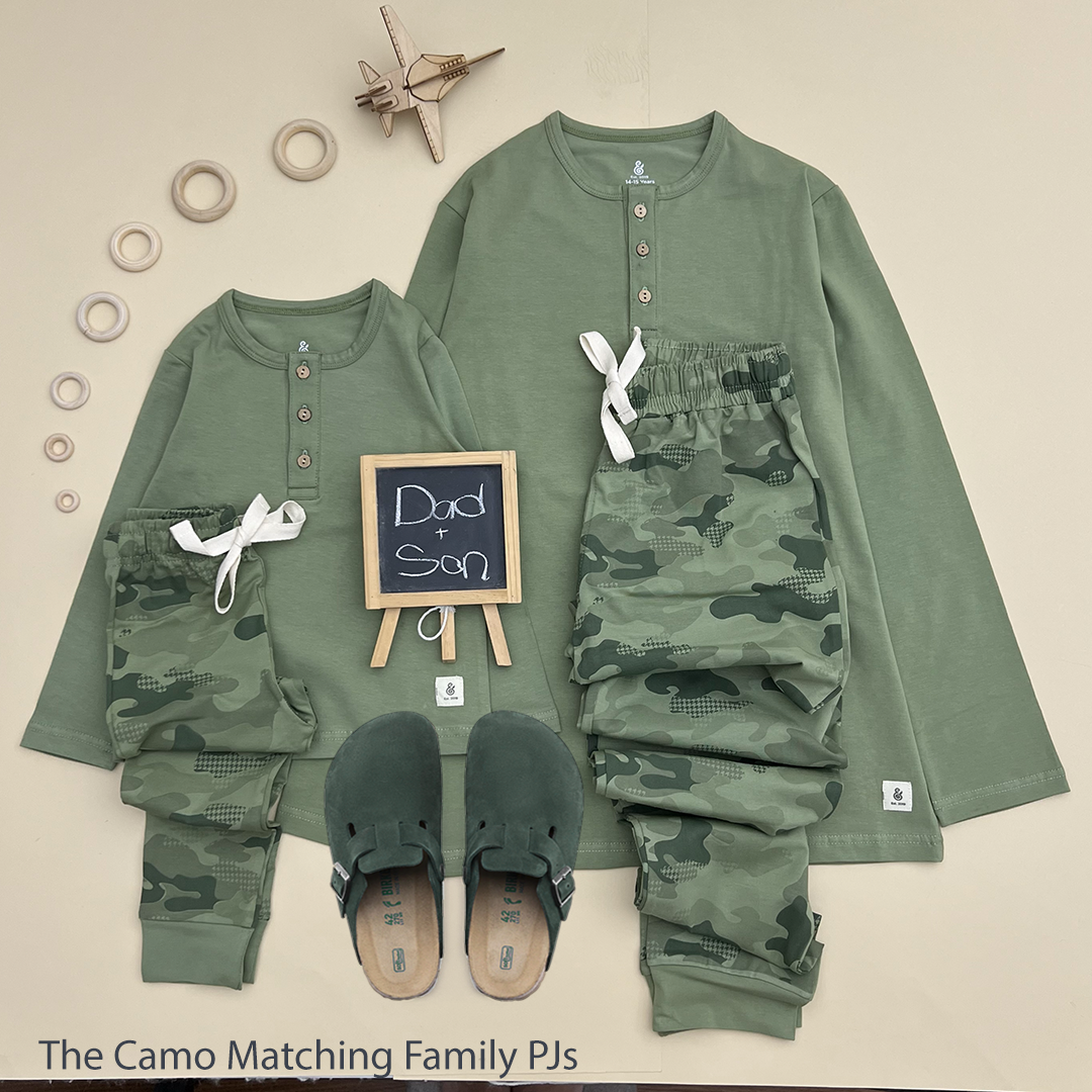 The Camo in Olive Fall Boys PJs