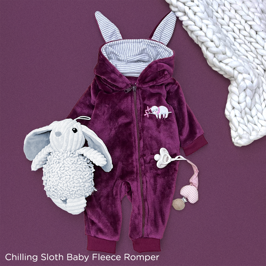 The Chilling Sloth Plush Fleece Baby Romper
