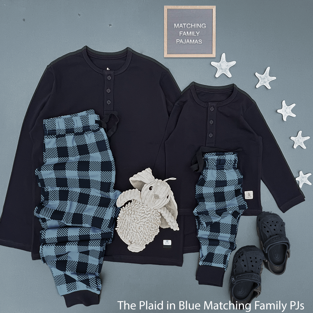 The Navy Plaid Fall Boys PJs