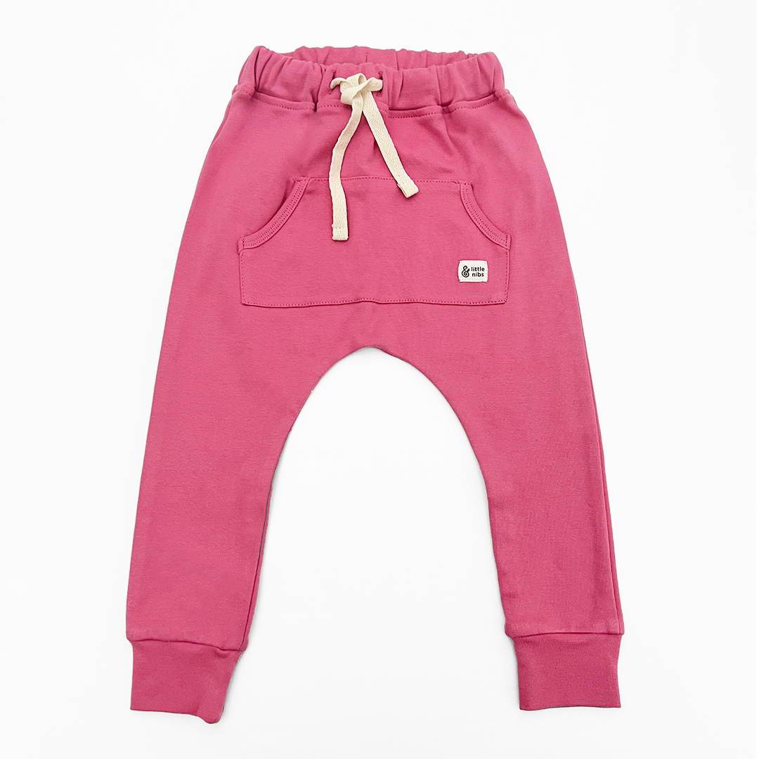 Hot Pink Drop Crotch Joggers