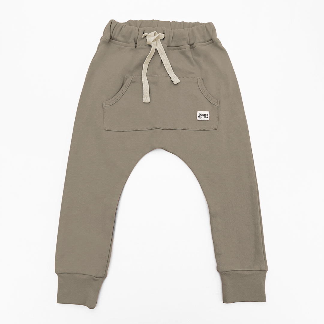 Greige Drop Crotch Joggers