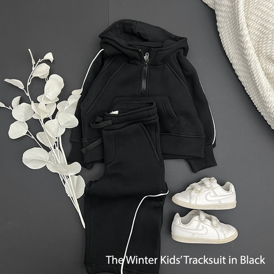 The Winter Tracksuit in Black For Kids