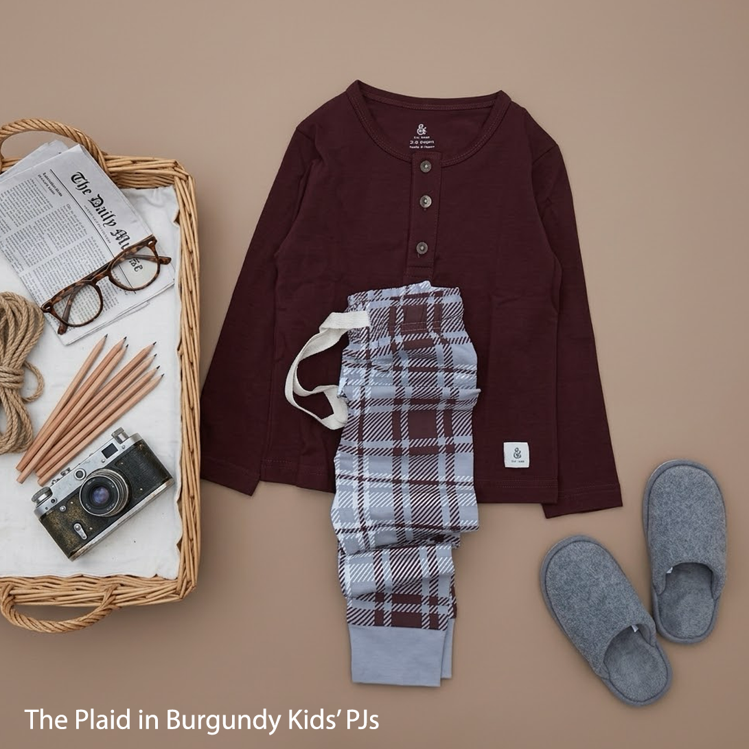 The Plaid in Burgundy Fall Boys PJs