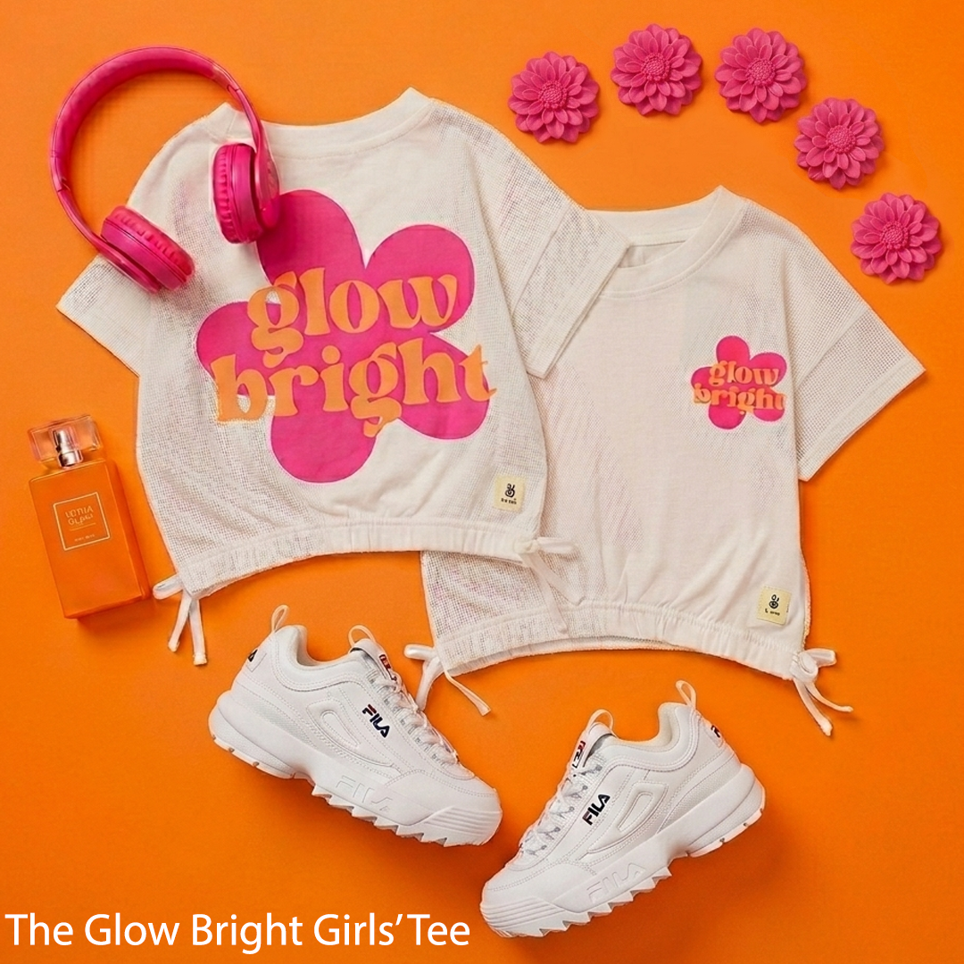 The Glow Bright in White T-shirt ONLY For Girls