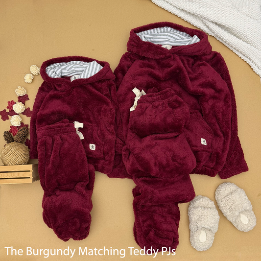 The Burgundy Teddy Adult Fleece PJs