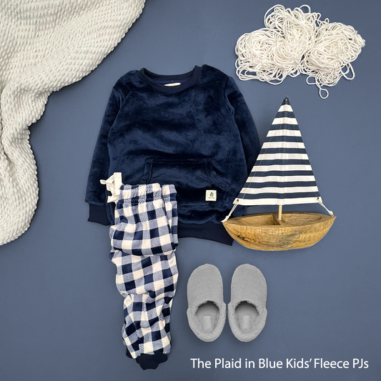 The Plaid In Blue Boys Fleece PJs