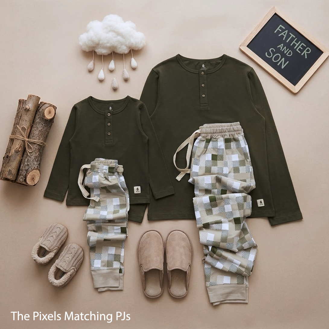 The Pixels in Olive Fall Adult PJs ONLY