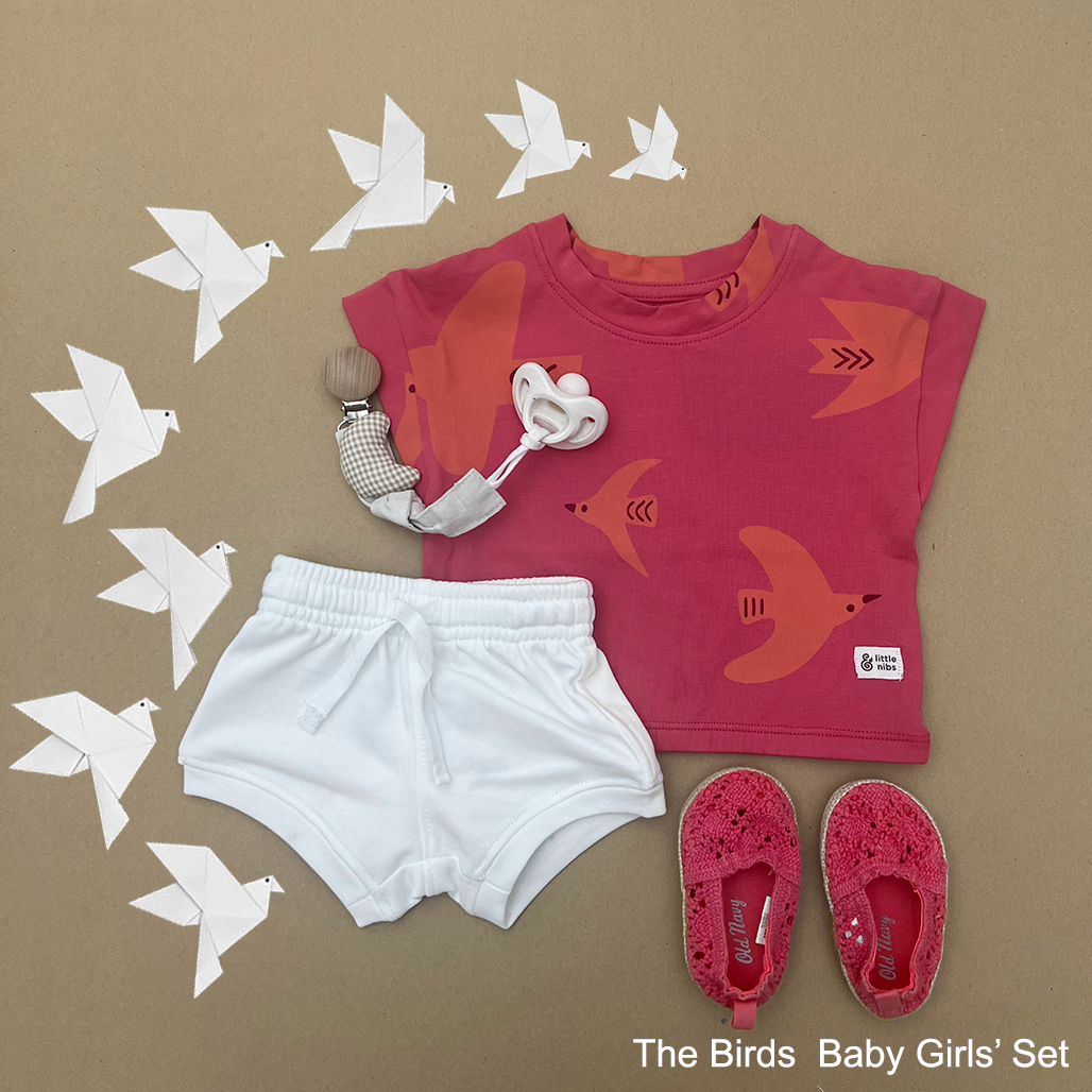 The Birds Set For Baby Girls  (T-Shirt and Shorts ONLY)