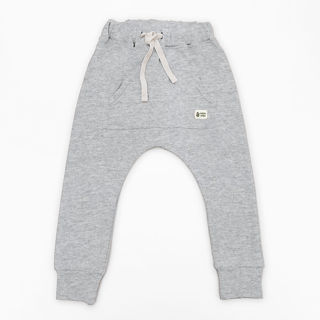 Cloudy Gray Drop Crotch Joggers