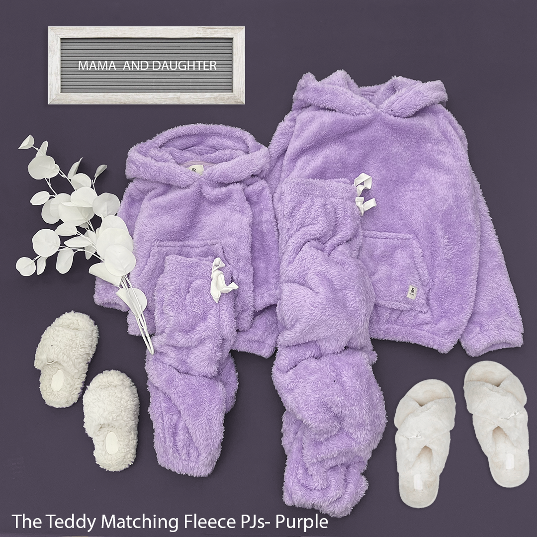 The Lavender Teddy Girls Fleece PJs