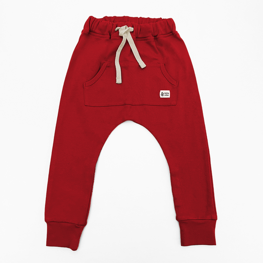 Red Drop Crotch Joggers