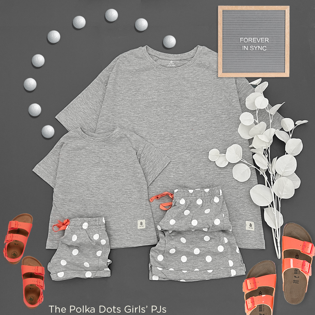 The Polka Dots in Gray Girls PJs