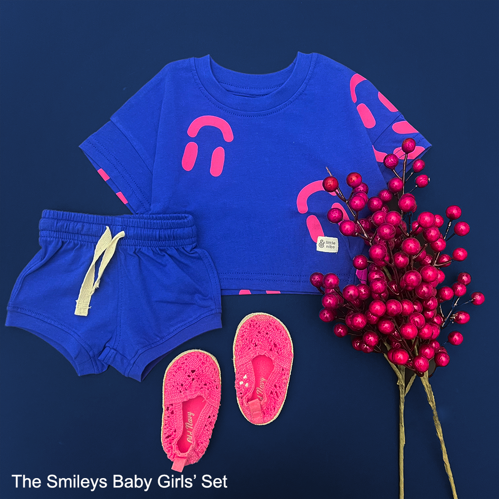 The Smileys Set For Baby Girls  (T-Shirt and Shorts ONLY)