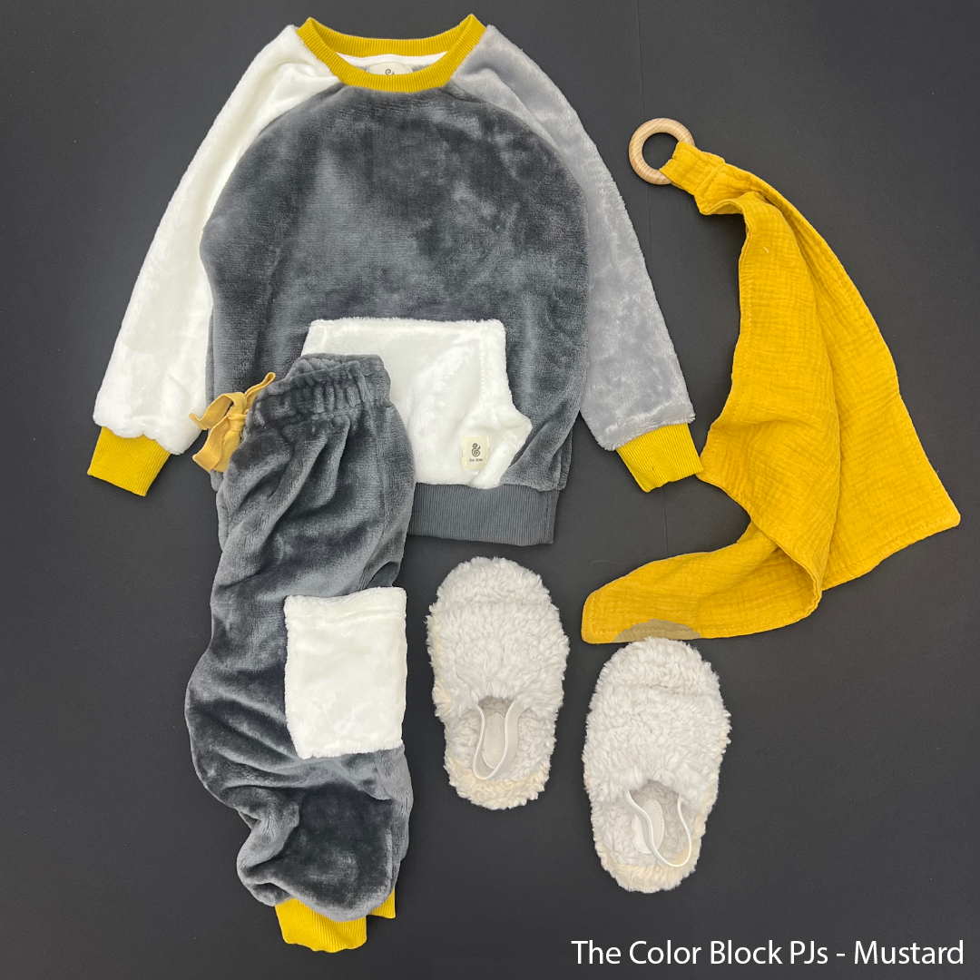 The Color Block Gray Boys Fleece PJs