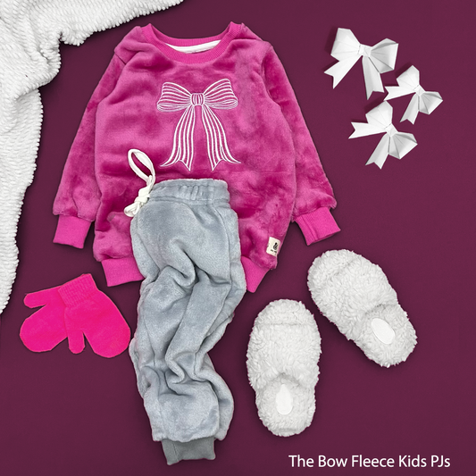 The Pink Bow Girls Fleece PJs