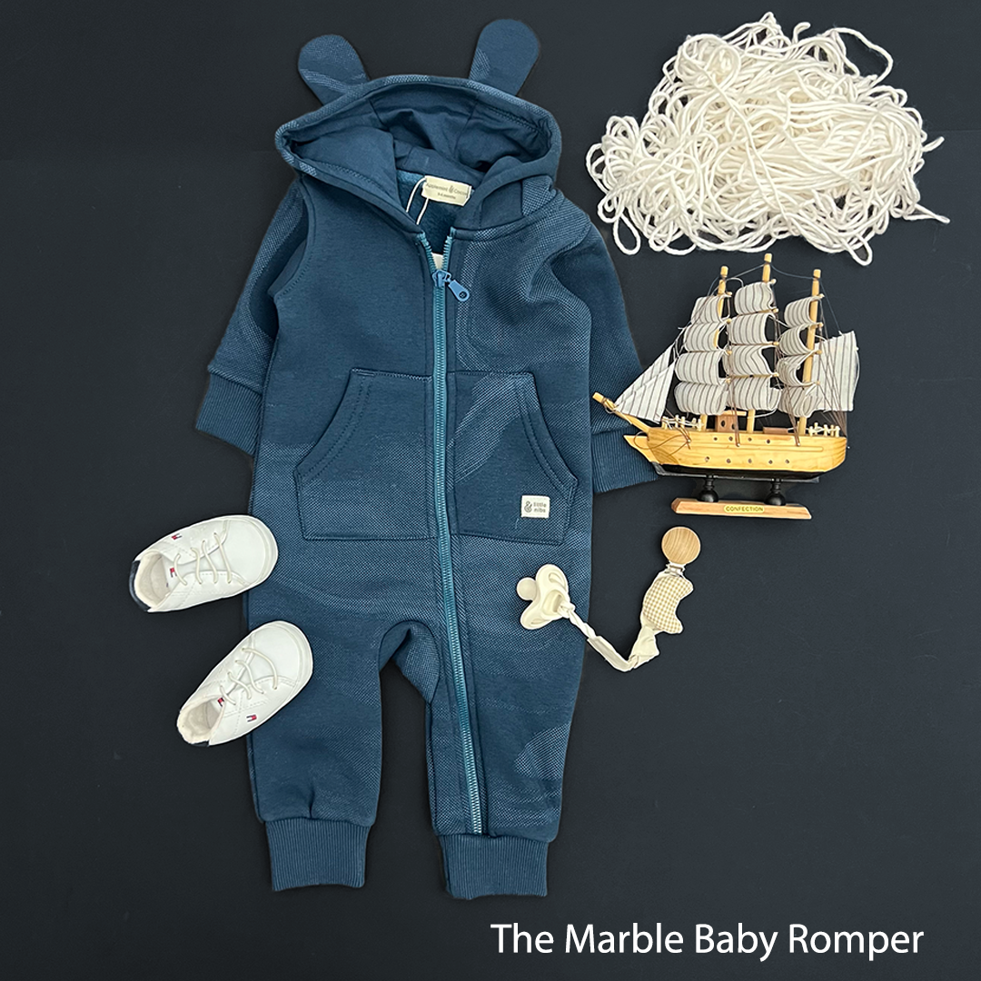 The Sapphire Marble Baby Romper