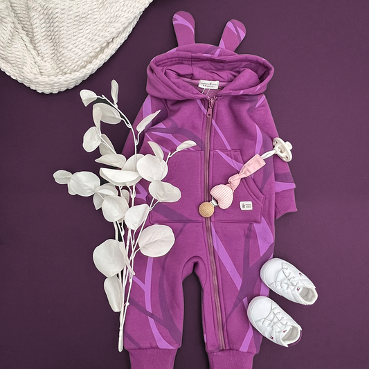The Twirls in Plum Baby Romper