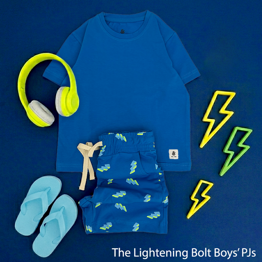 The Lightening Bolt in Blue Boys PJs
