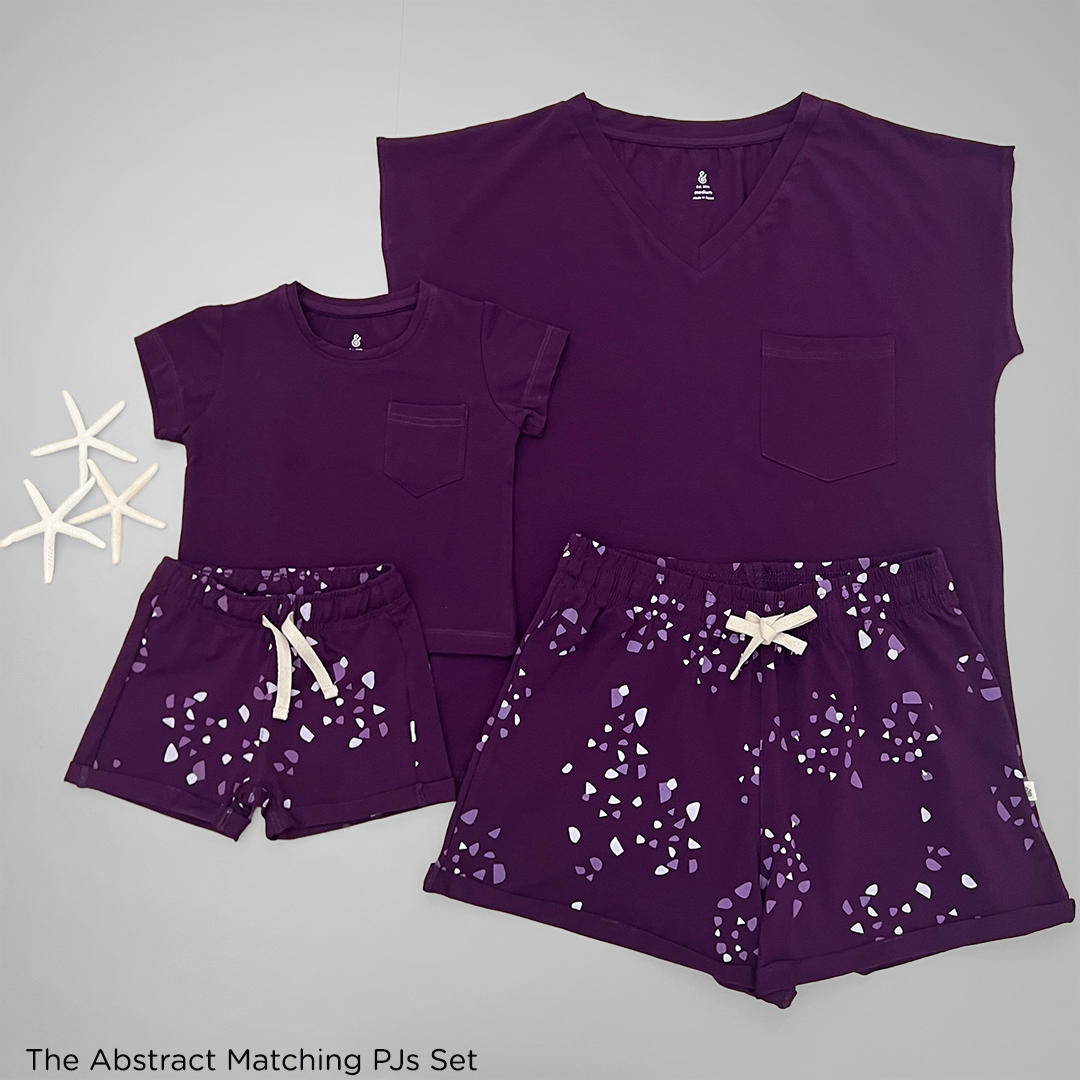 Abstract Girls PJs in Magenta Haze