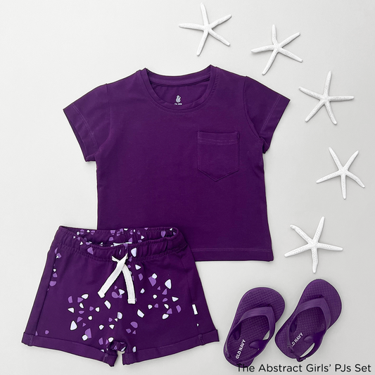 Abstract Girls PJs in Magenta Haze