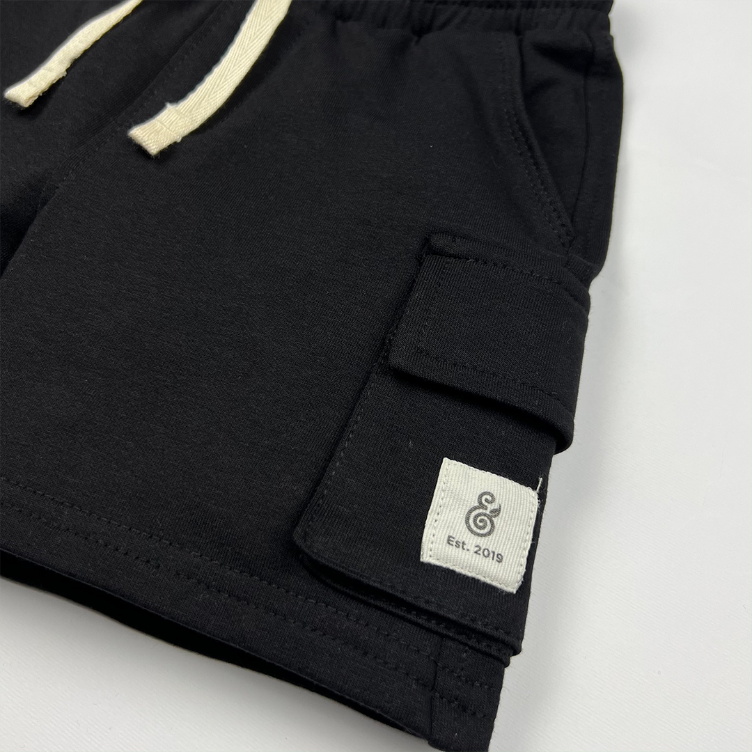 Black Cargo Kids’ Shorts