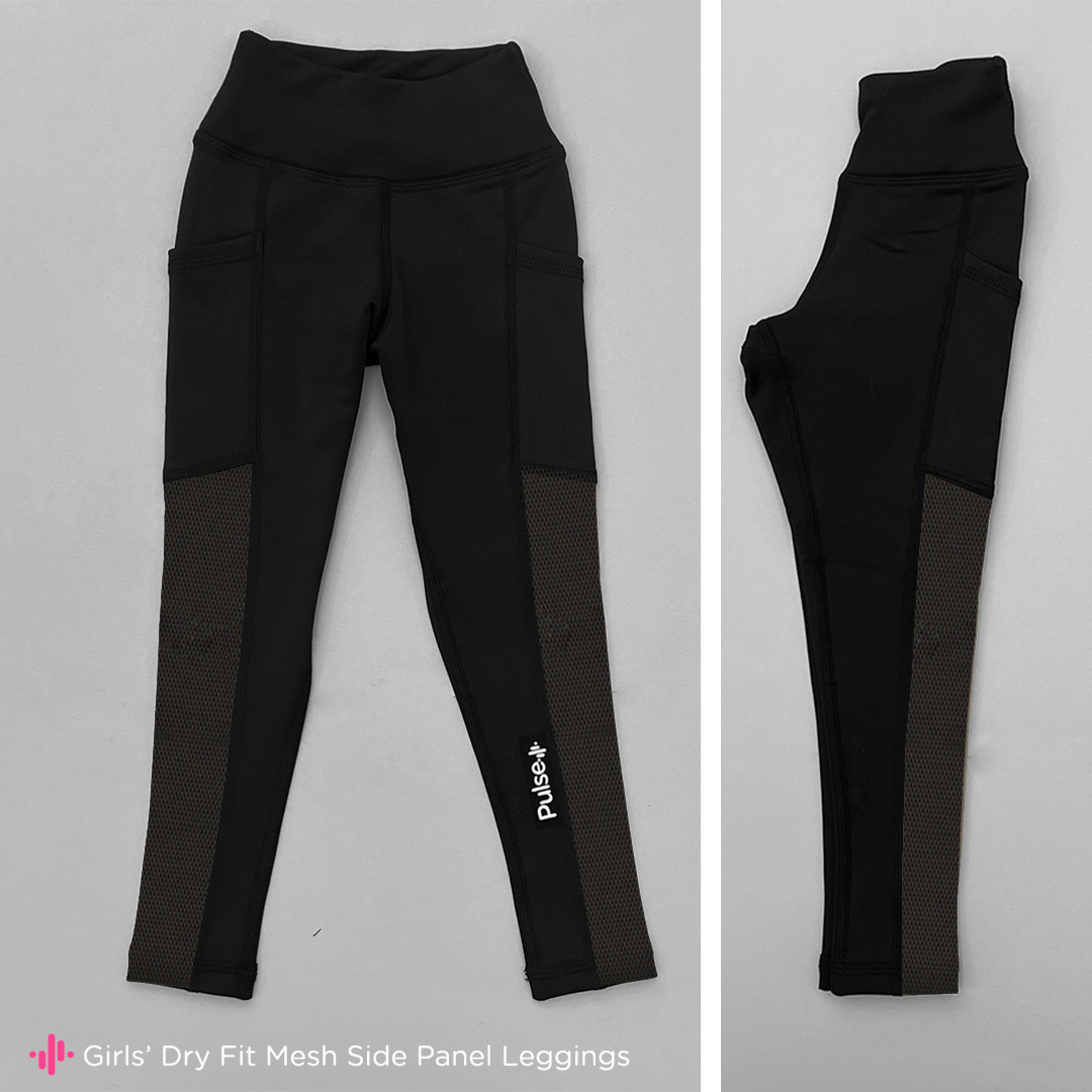 Mesh Panel Black Sports Leggings