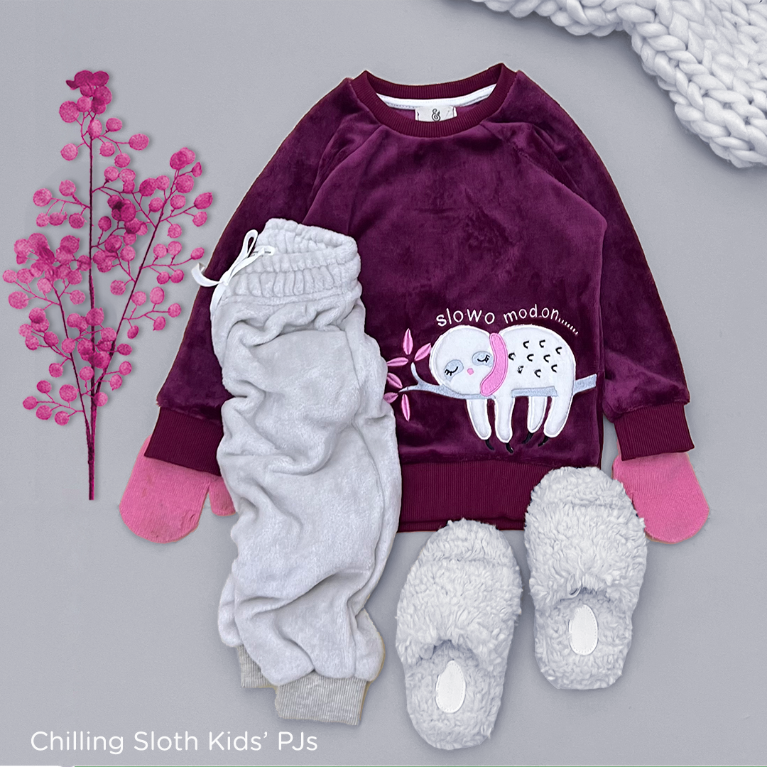 The Chilling Sloth Girls Fleece PJs