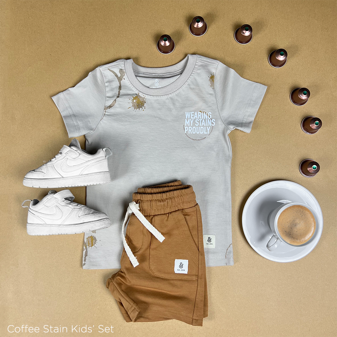 The Coffee Stain T-shirt (ONLY) For Boys in Beige