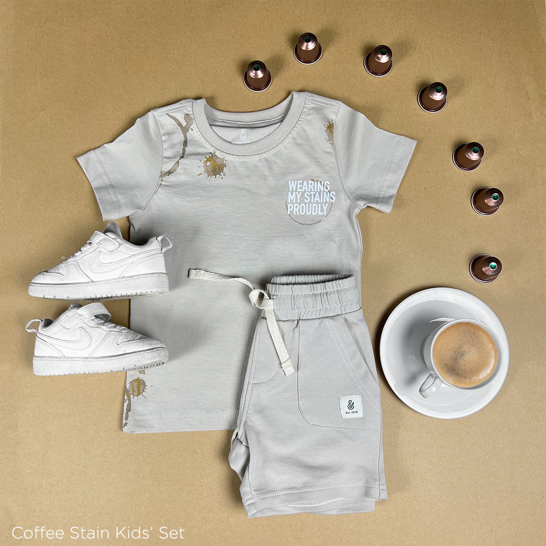 The Coffee Stain T-shirt (ONLY) For Boys in Beige