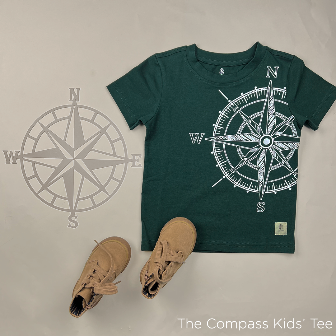 The Compass T-shirt ONLY For Boys in Hunter Green