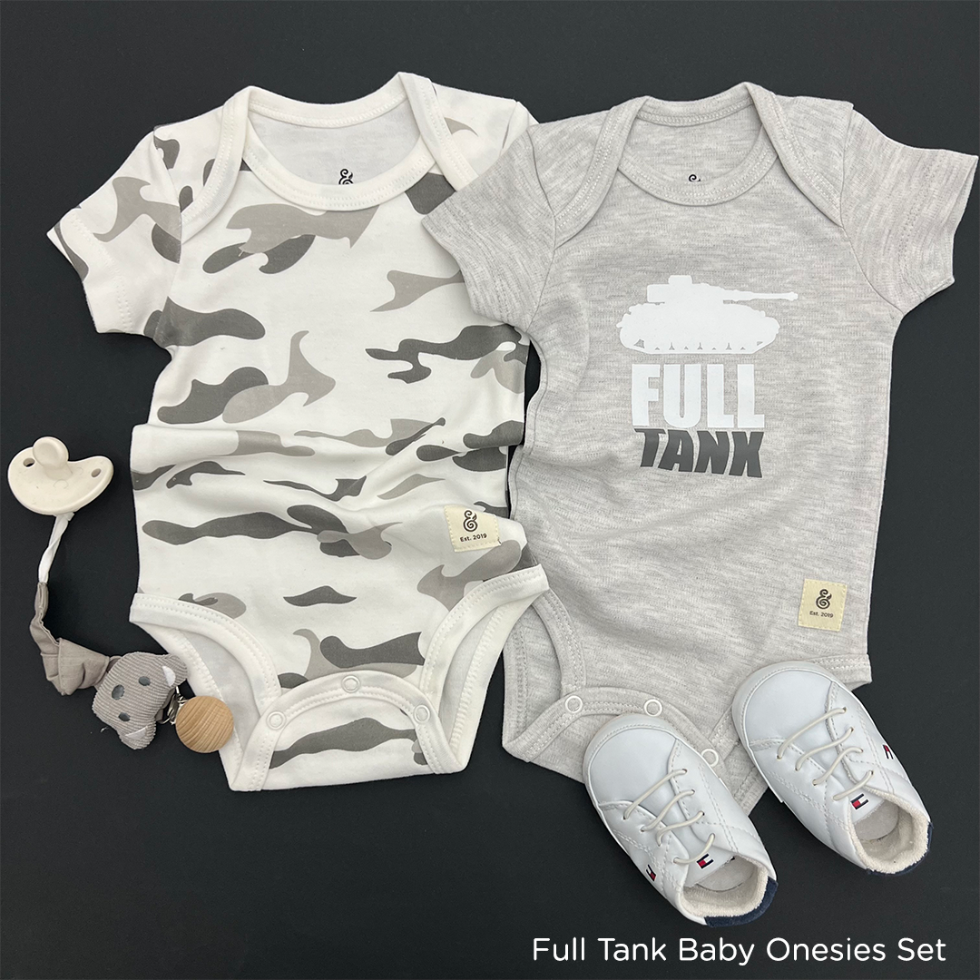 Full Tank Baby Onesies (Set of 2)