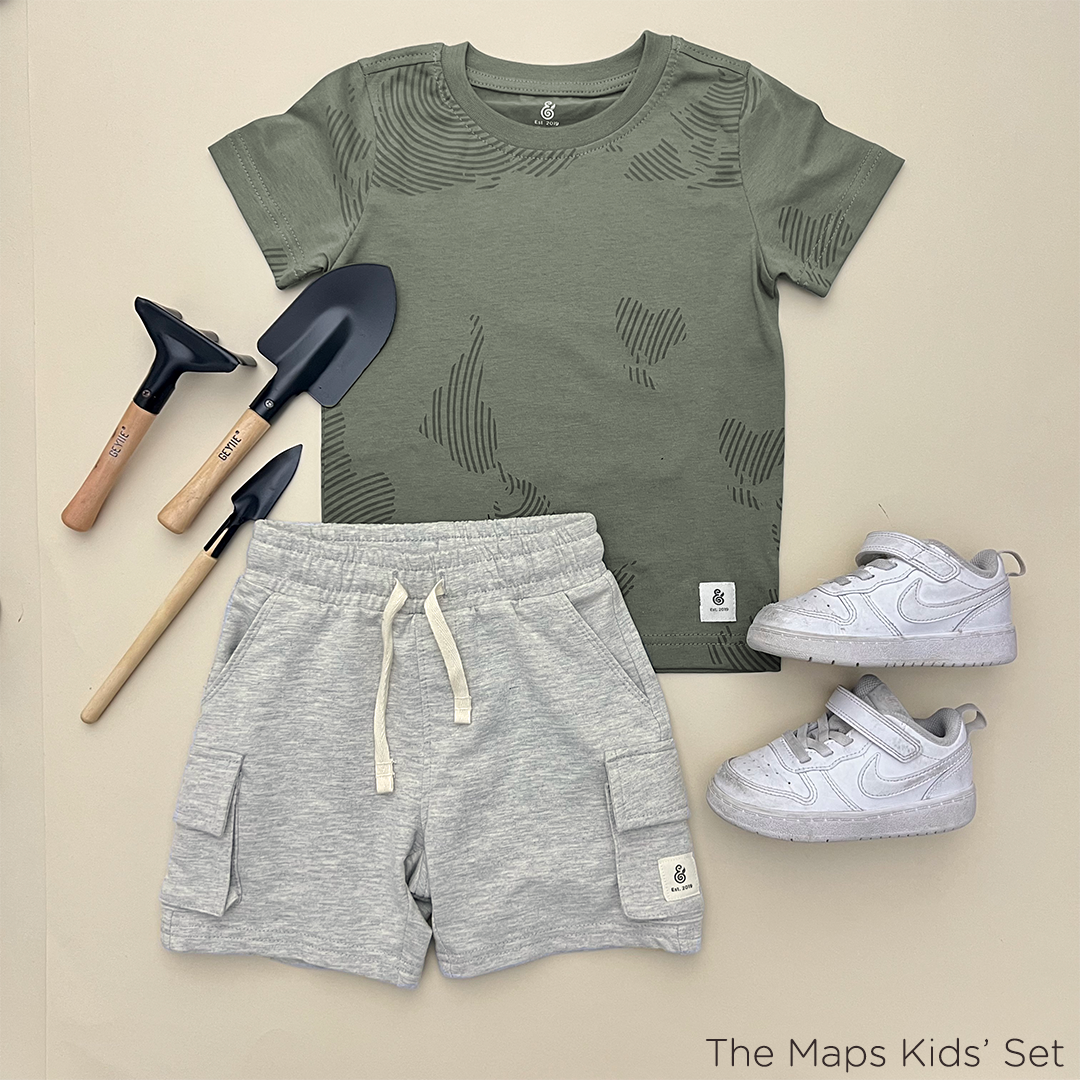 The Map T-shirt For Boys in Olive Green