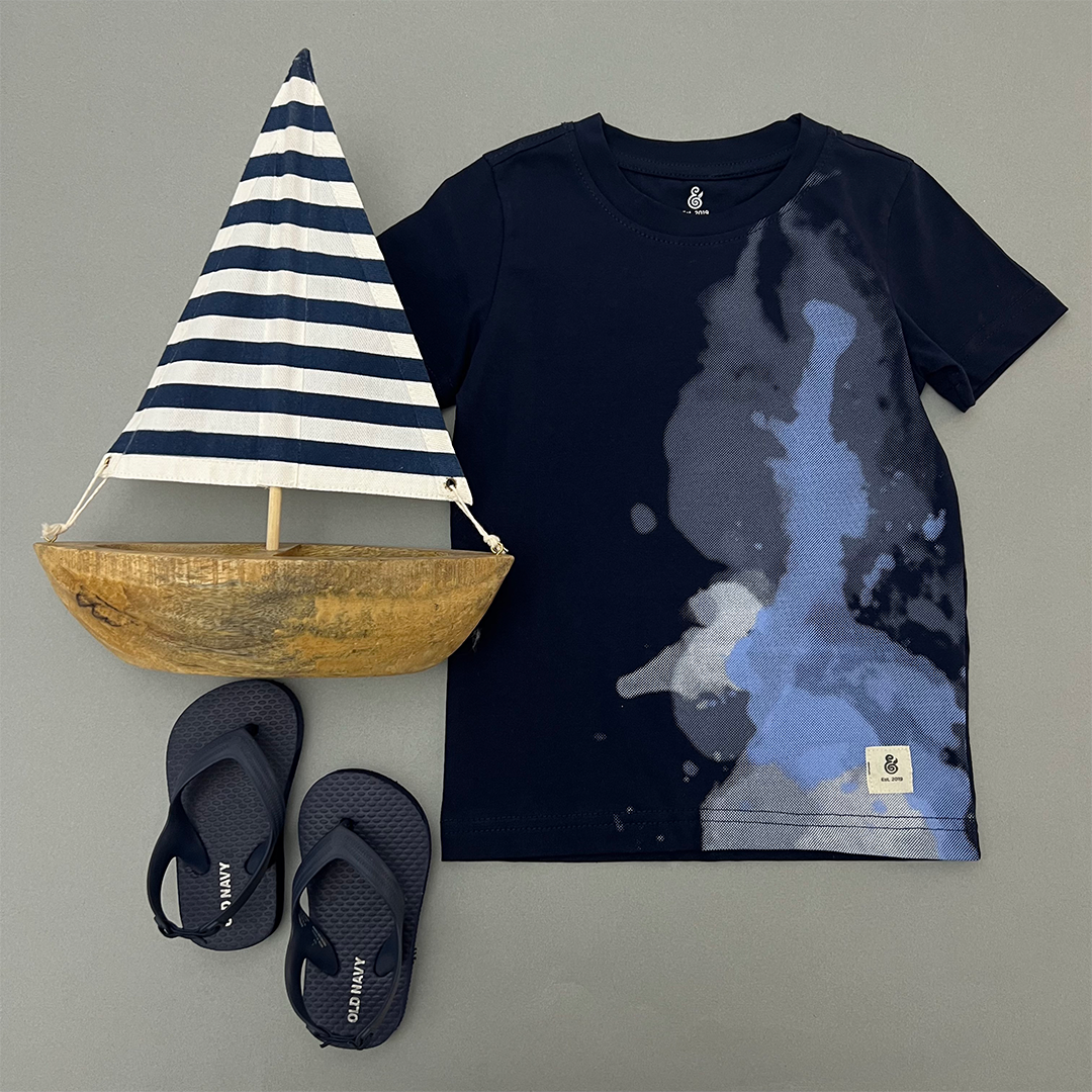 The Night Sky T-Shirt For Boys in Navy Blue