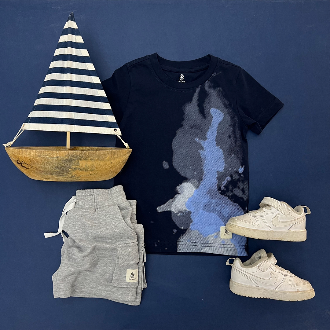 The Night Sky T-Shirt For Boys in Navy Blue