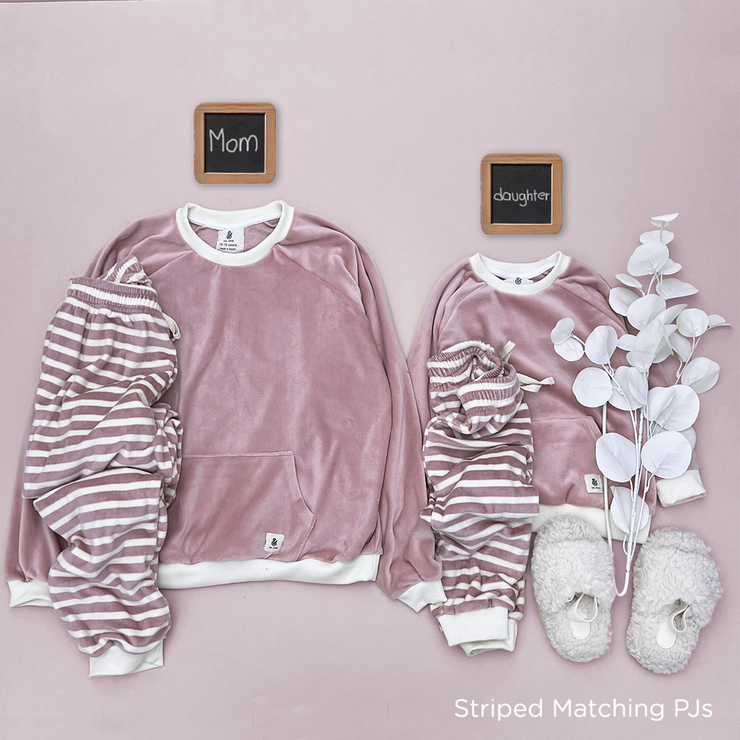 The Pink Stripes Girls Fleece PJs