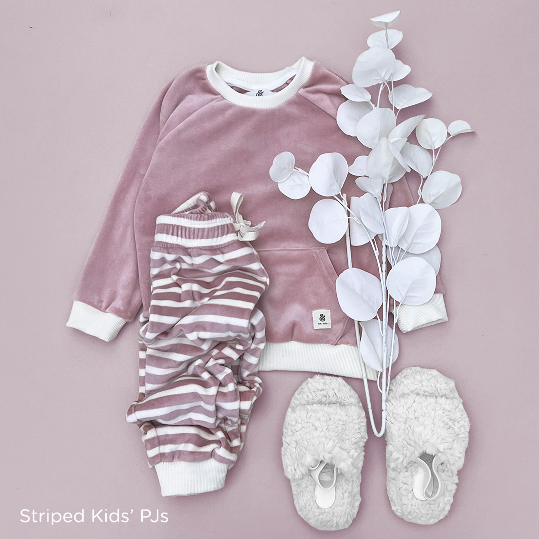 The Pink Stripes Girls Fleece PJs