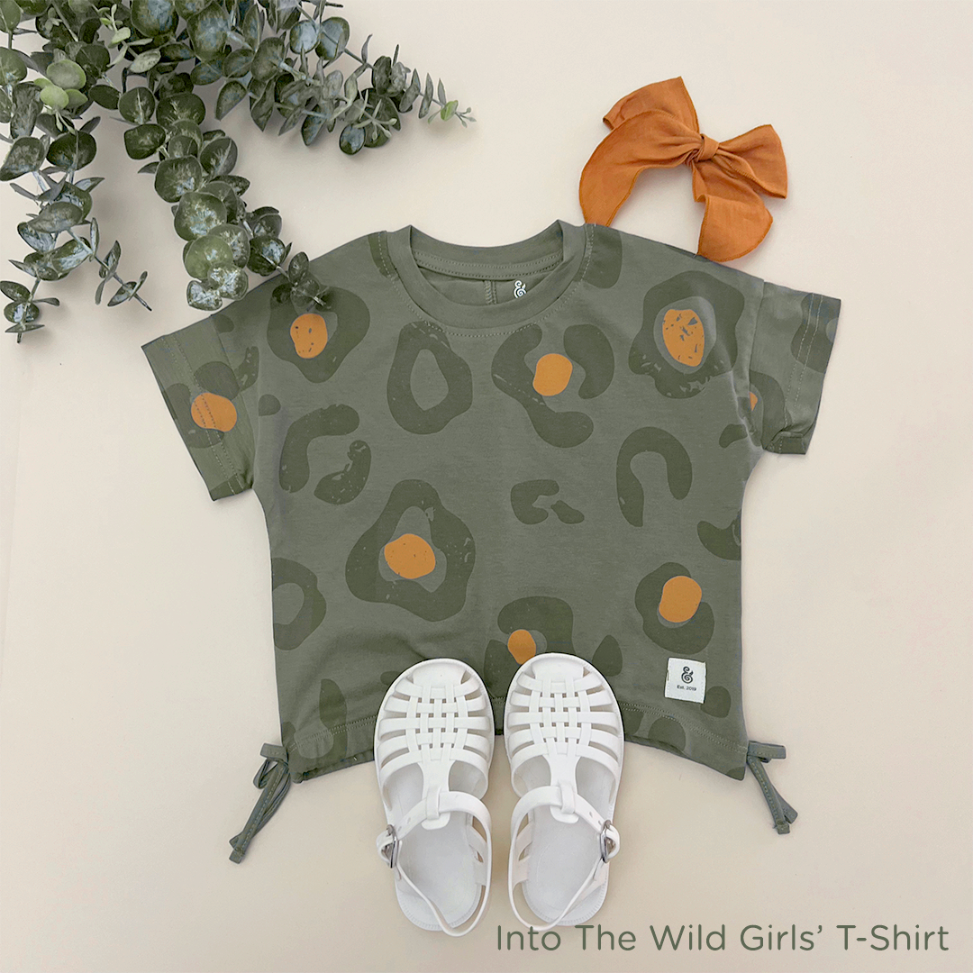 Into The Wild T-shirt For Girls in Sage Green