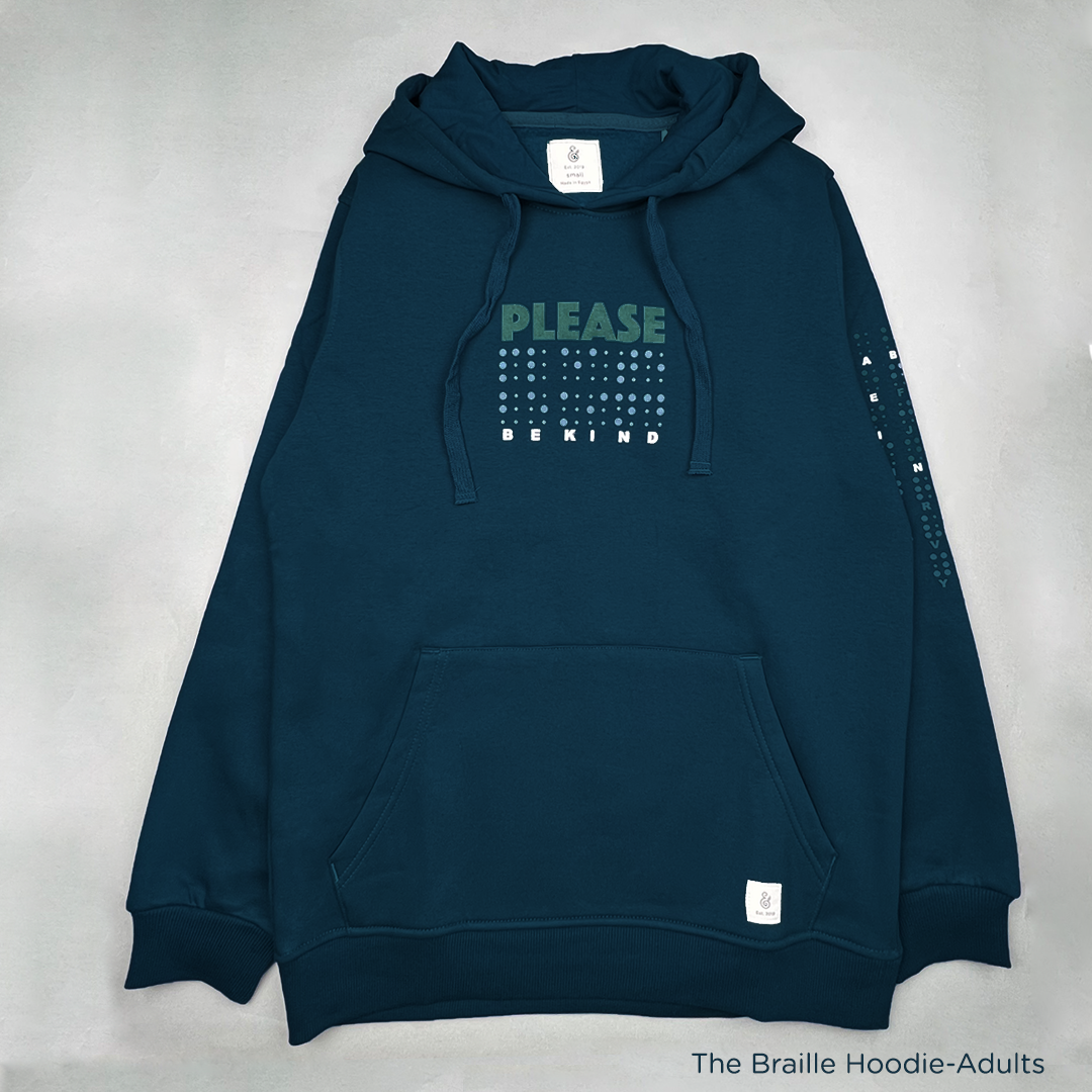 The Braille Adult Hoodie in Midnight Blue (HOODIE ONLY)