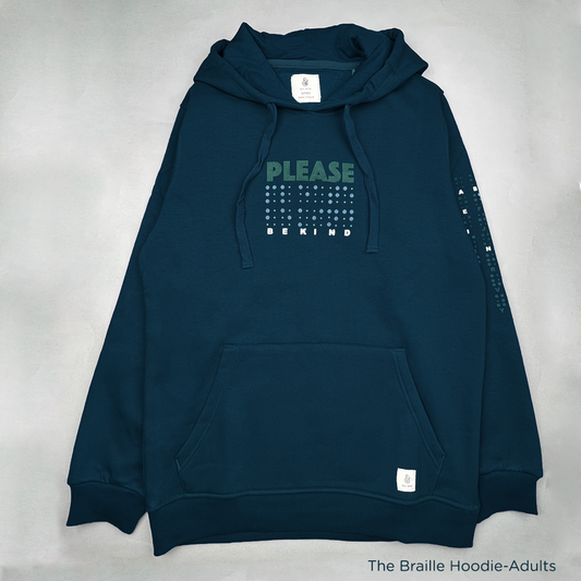 The Braille Adult Hoodie in Midnight Blue (HOODIE ONLY)