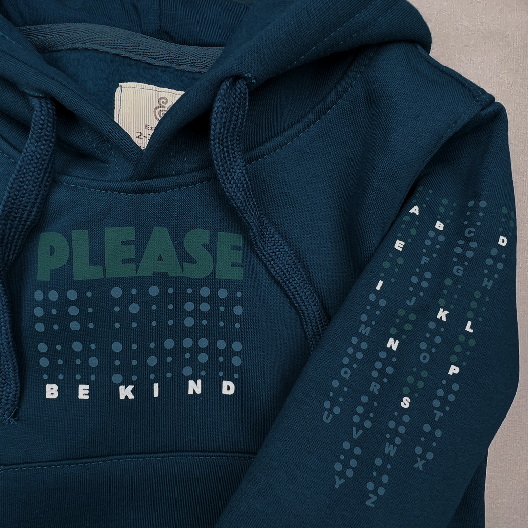 The Braille Adult Hoodie in Midnight Blue (HOODIE ONLY)